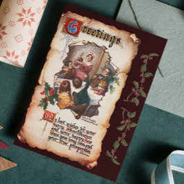Vintage Viktorianische Dickens Weihnachtslied Feiertagspostkarte