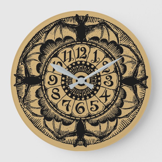 Vintage Viktorianische Era Gothic Bat Große Wanduhr (Vorderseite)