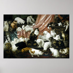 Vintage Viktorianische Era Katzen Poster