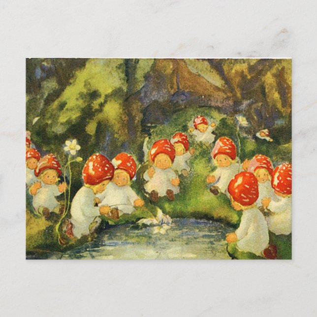 Vintage Viktorianische Fairies Postkarte (Vorderseite)
