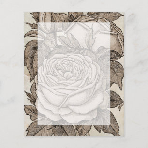 Vintage Viktorianische gotische Rose in Sepia Stat