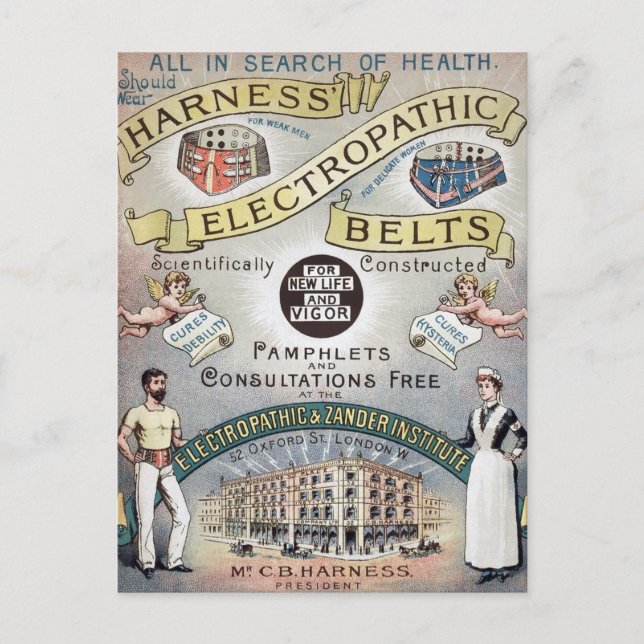 Vintage Viktorianische Harnwerbung Postkarte (Vorderseite)