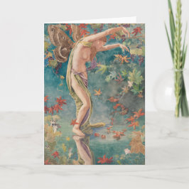 Vintage Viktorianische Herbstskalender Blätter Karte