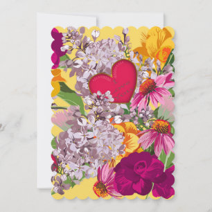 Vintage Viktorianische Herzen & Blume Valentine