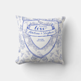 Vintage Viktorianische Hochzeit im Wappen Kissen