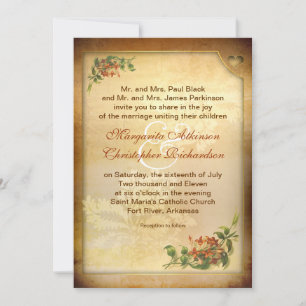 Vintage viktorianische Hochzeitseinladungen Einladung