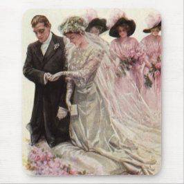 Vintage Viktorianische Hochzeitsfeier Braut und Br Mousepad