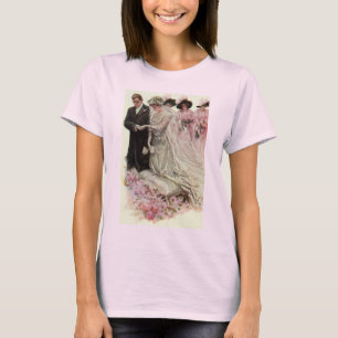 Vintage Viktorianische Hochzeitsfeier Braut und Br T-Shirt