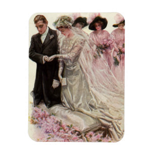 Vintage viktorianische Hochzeitszeremonie Braut un Magnet