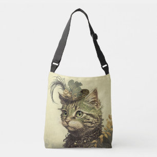 Vintage Viktorianische Katze Lady Tragetaschen Mit Langen Trägern