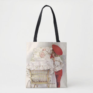 Vintage Viktorianische Kinder, Kinder und Baby in Tasche