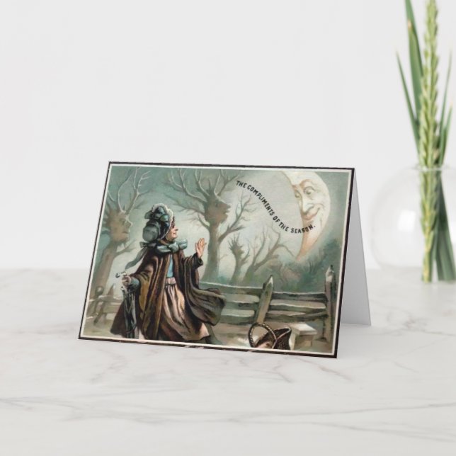 Vintage Viktorianische Komplimente Weihnachtskarte Feiertagskarte (Vorderseite)