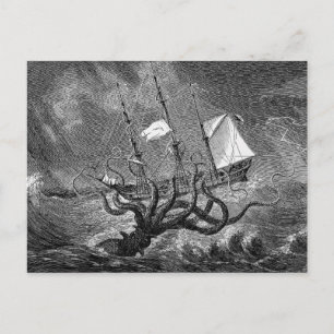 Vintage Viktorianische Kraken-Postkarte Postkarte
