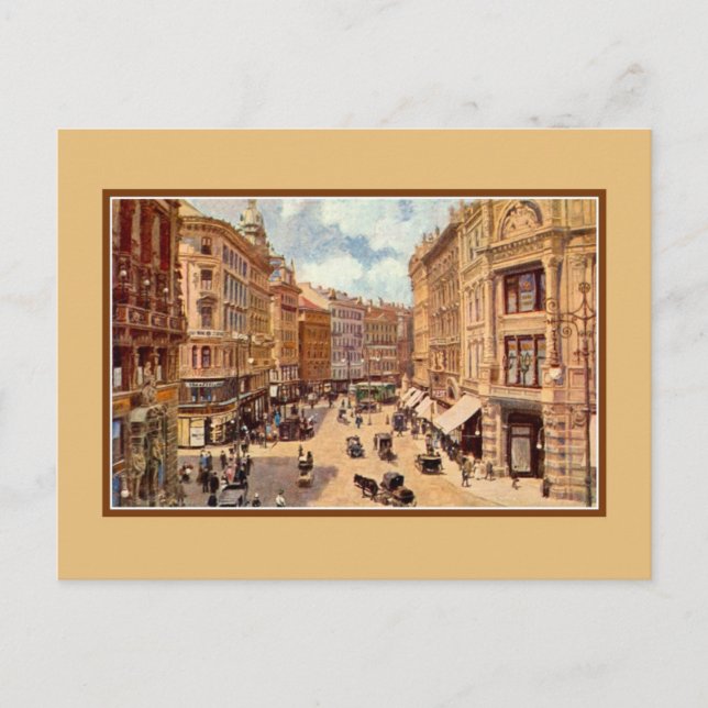 Vintage viktorianische Kunst Wien Graben Postkarte (Vorderseite)