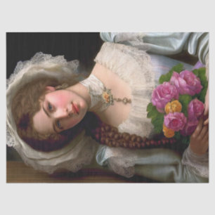 Vintage Viktorianische Lady Bouquet Rose Dekoupage Seidenpapier