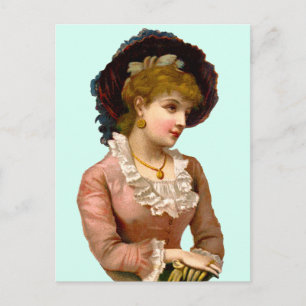 Vintage Viktorianische Ladys Mode Postkarte