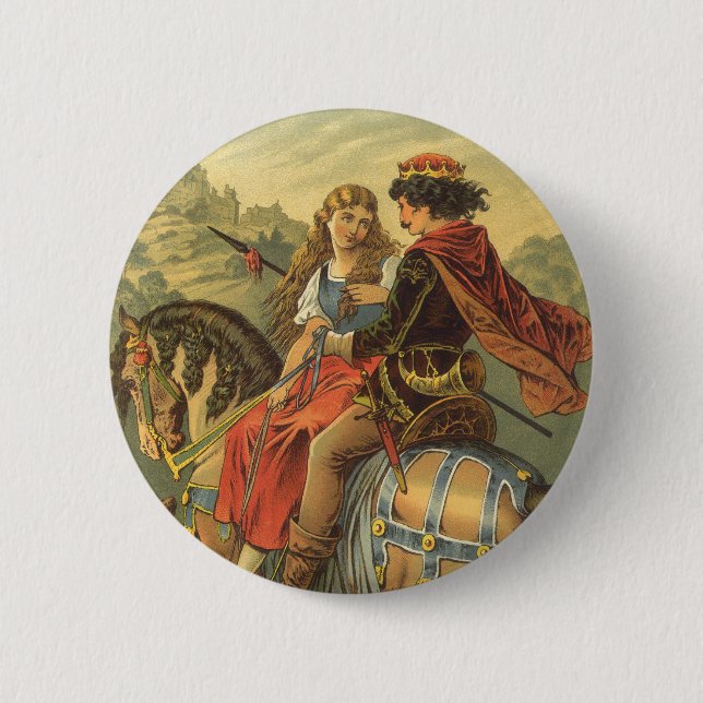 Vintage Viktorianische Märchen, Bruder und Schwest Button (Vorderseite)