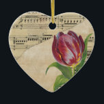 Vintage Viktorianische Musik Romantik Tulips Keramik Ornament<br><div class="desc">Ideal für Hochzeiten,  Muttertag und Geburtstage.</div>