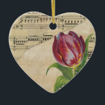 Vintage Viktorianische Musik Romantik Tulips Keramik Ornament<br><div class="desc">Ideal für Hochzeiten,  Muttertag und Geburtstage.</div>