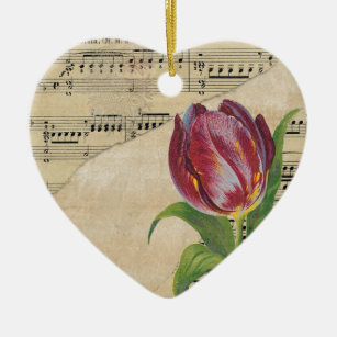 Vintage Viktorianische Musik Romantik Tulips Keramik Ornament