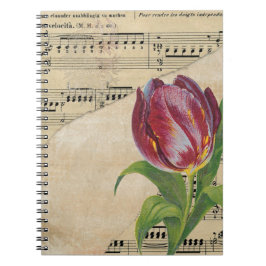 Vintage Viktorianische Musik Romantik Tulips Notizblock