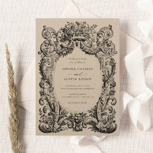 Vintage Viktorianische Ornament-Rahmen-Hochzeit Einladung