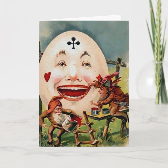 Vintage Viktorianische Osterkarte Feiertagskarte (Vorderseite)