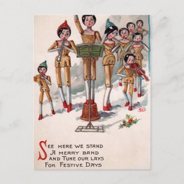 Vintage Viktorianische PuppenstBand Postkarte (Vorderseite)