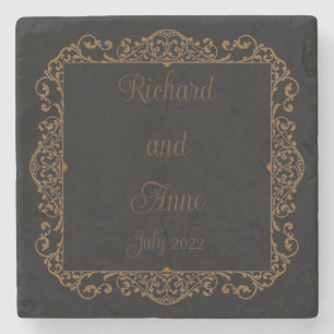Vintage viktorianische romantische Märchenhochzeit Steinuntersetzer