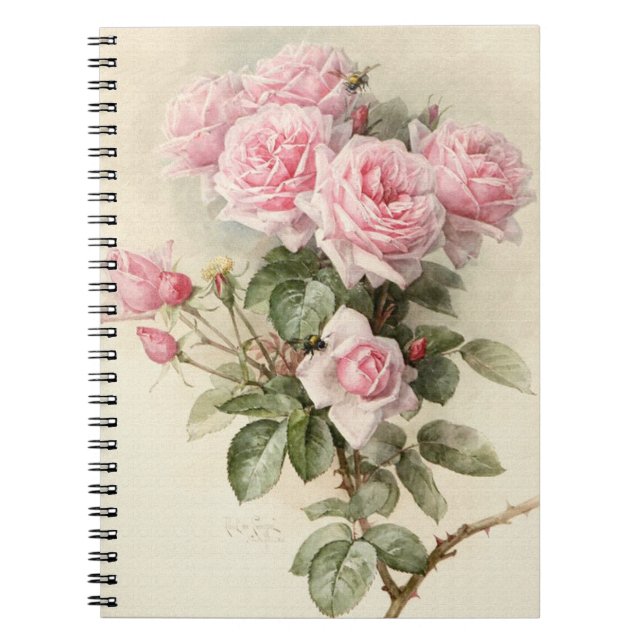 Vintage viktorianische romantische Rosen Notizblock (Vorderseite)