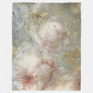 Vintage Viktorianische Rose mit Goldakzenten Fleecedecke