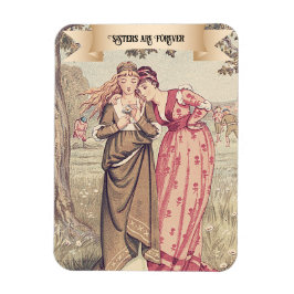 Vintage Viktorianische Schwestern Niedlich Regency Magnet