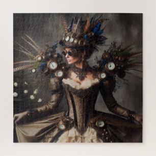 Vintage Viktorianische Steampunk Uhrzeitdame