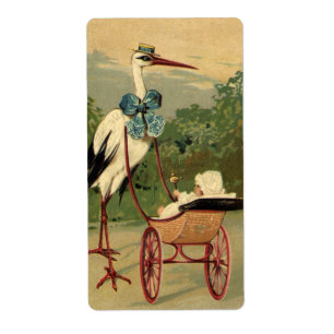 Vintage Viktorianische Storch- und Babyträgt