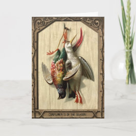 Vintage Viktorianische Tote Vögel Weihnachtskarte Feiertagskarte