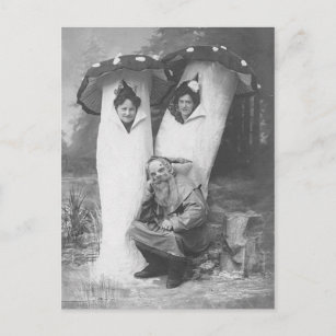 Vintage Viktorianische Trolle und Pilze Kostüm Postkarte