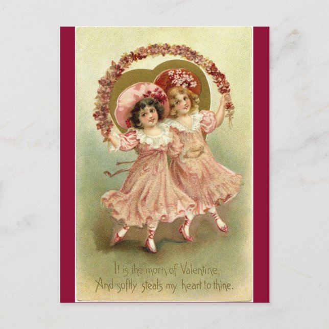 Vintage Viktorianische Valentine Angel Feiertagspostkarte (Vorderseite)