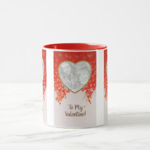 Vintage viktorianische Valentinstagskarte Mein Her Tasse