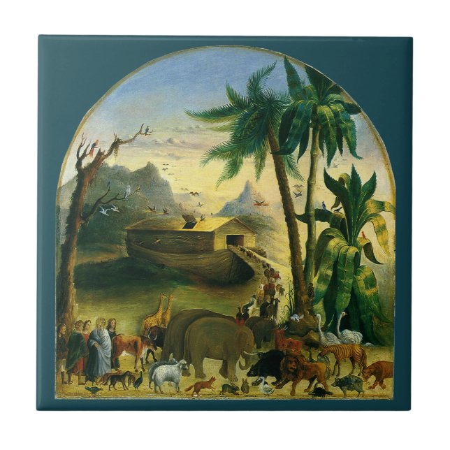 Vintage Viktorianische Volkskunst, Noah's Ark von  Fliese (Vorderseite)