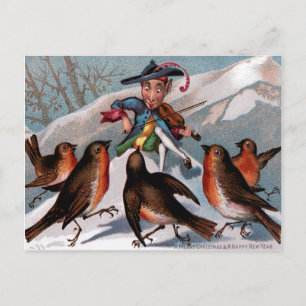 Vintage Viktorianische Weihnachten Postkarte