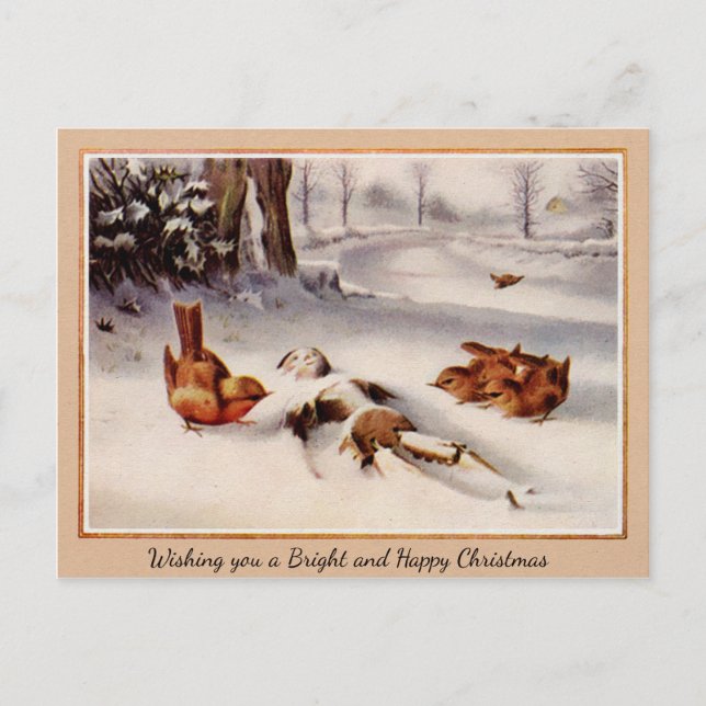 Vintage Viktorianische Weihnachten Postkarte (Vorderseite)