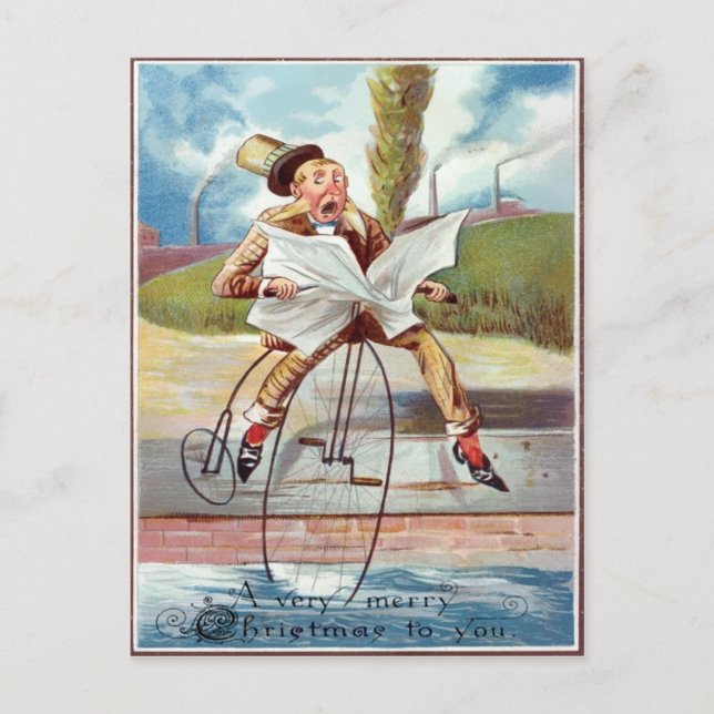 Vintage Viktorianische Weihnachten Postkarte (Vorderseite)