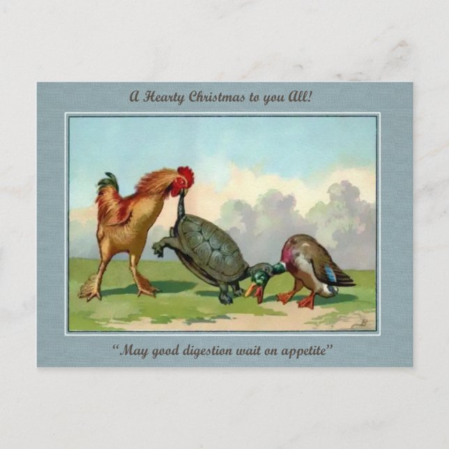 Vintage Viktorianische Weihnachten Postkarte (Vorderseite)