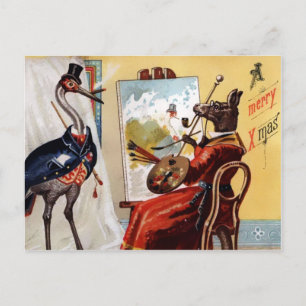 Vintage Viktorianische Weihnachten Postkarte