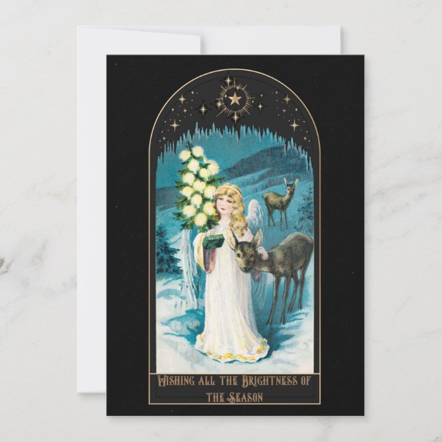 Vintage Viktorianische Weihnachtskarte Feiertagskarte (Vorderseite)