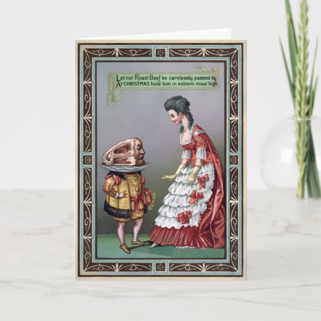 Vintage Viktorianische Weihnachtskarte Feiertagskarte (Vorderseite)