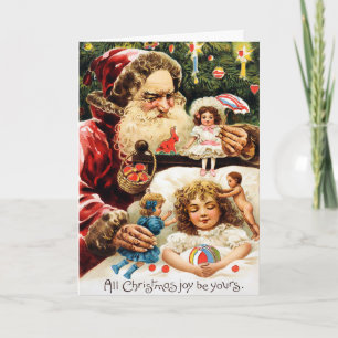 Vintage Viktorianische Weihnachtskarte Feiertagskarte