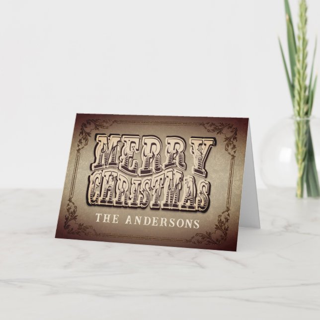 Vintage Viktorianische Weihnachtskarte Feiertagskarte (Vorderseite)