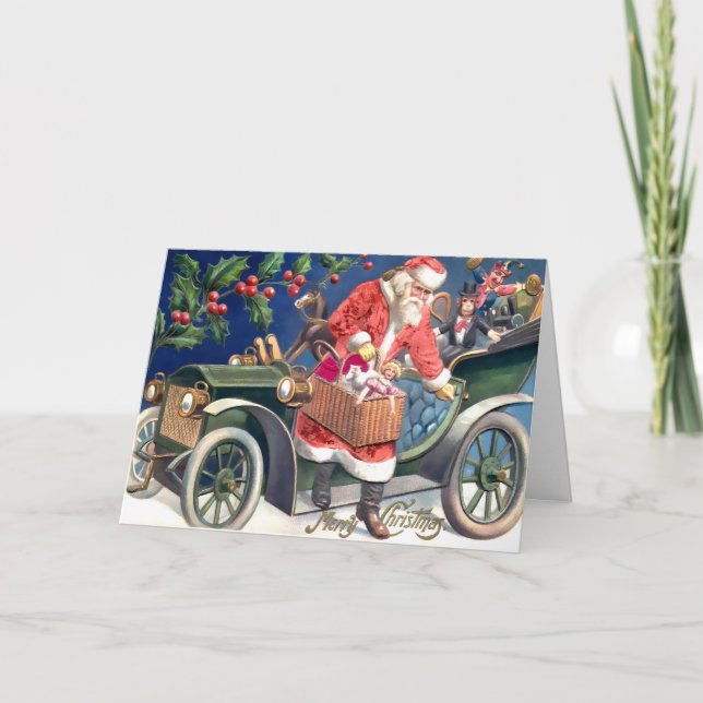 Vintage Viktorianische Weihnachtskarte Feiertagskarte (Vorderseite)