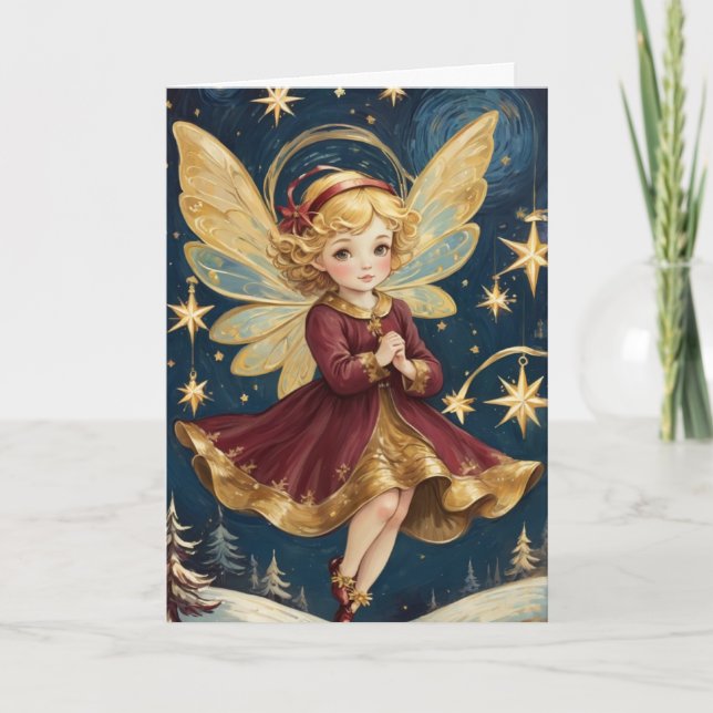 Vintage Viktorianische Weihnachtsmesse personalisi Karte (Vorderseite)